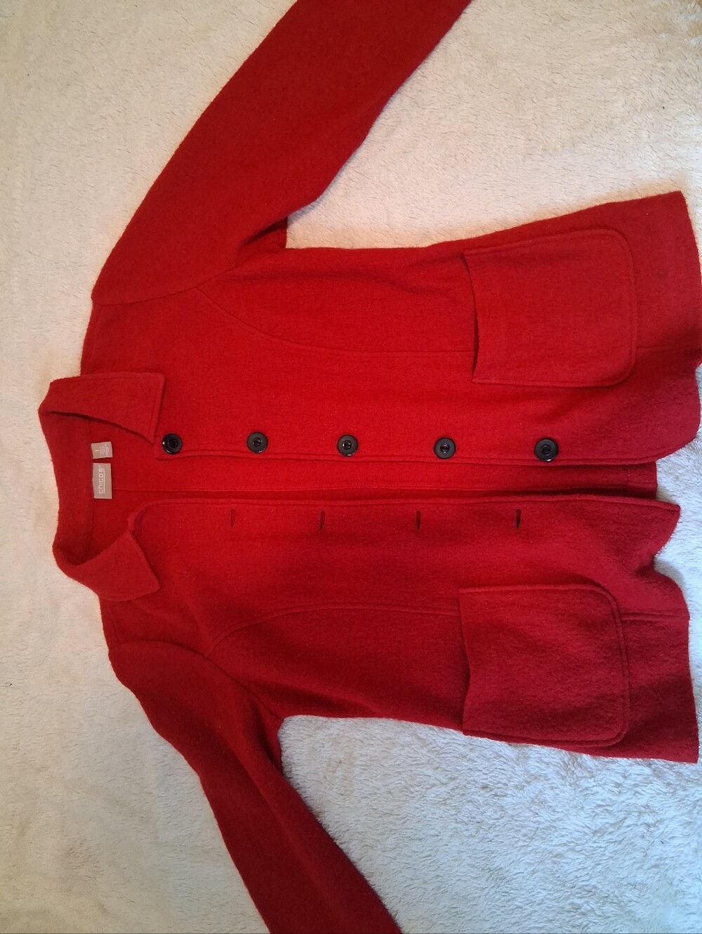 100% Wool Red Chicos Coat